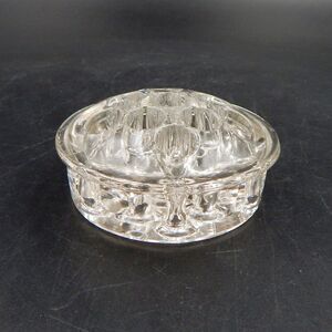 Glass Flower Frog Dome Shaped Floral Clear 3 In Diameter 1-1/2" H 11 Holes